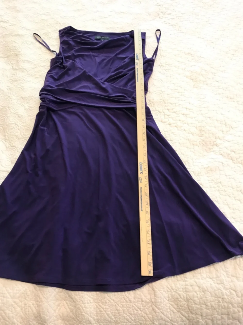 Jones NY sleeveless cowl neck purple midi length slip on dress (6) - Picture 10 of 15